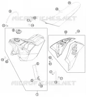 RESERVOIR / SELLE pour KTM 200 EXC de 2011