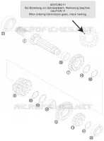 BOITE DE VITESSES   ARBRE PRIMAIRE pour KTM 200 EXC de 2010
