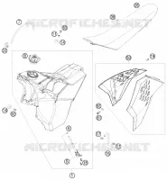 RESERVOIR / SELLE pour KTM 200 EXC de 2010