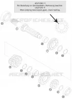 BOITE DE VITESSES   ARBRE PRIMAIRE pour KTM 200 EXC de 2010