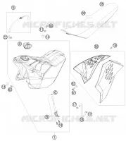 RESERVOIR / SELLE pour KTM 200 EXC de 2010