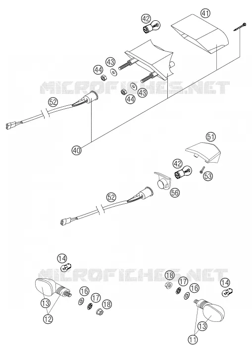 PHARE / FEU ARRIERE KTM MOTO 200 2004 EXC  200 EXC
