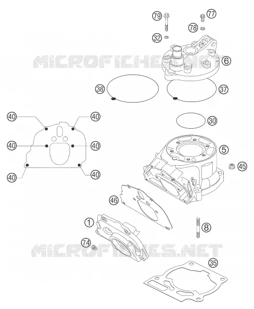 CYLINDRE KTM MOTO 200 2004 EXC  200 EXC