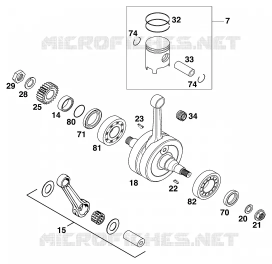 VILEBREQUIN / PISTON KTM MOTO 200 1998 EXC  200 EXC