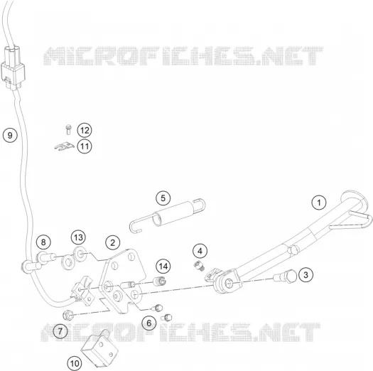 BEQUILLE LATERALE / CENTRALE KTM MOTO 125 2015 RC  RC 125 BLACK ABS