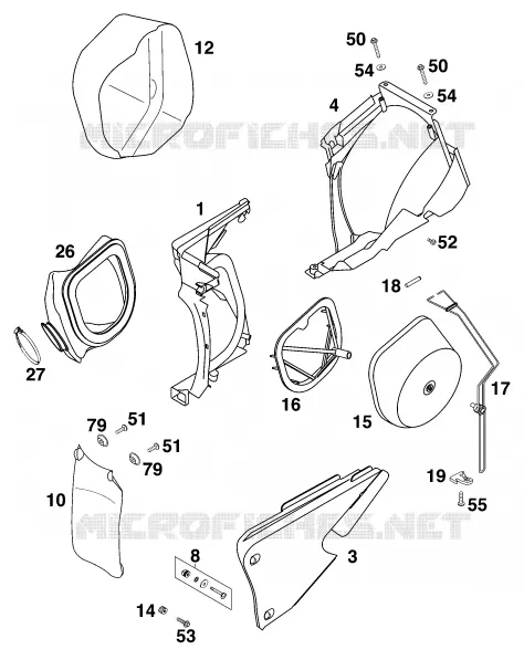 FILTRE A AIR KTM MOTO 380 1999 SX  380 SX