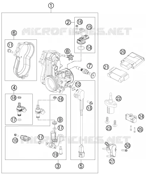 BOITIER PAPILLON INJECTION KTM MOTO 250 2014 SX-F  250 SX-F
