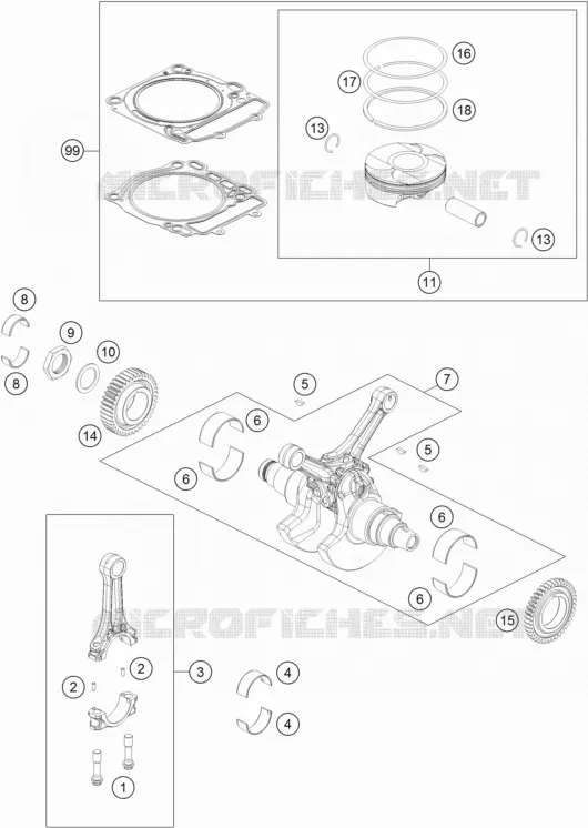 VILEBREQUIN / PISTON KTM MOTO 1290 2016 SUPERDUKE  1290 SUPER DUKE R SPECIAL EDITION ABS