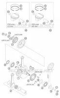 VILEBREQUIN / PISTON pour KTM 450 SX RACING de 2005