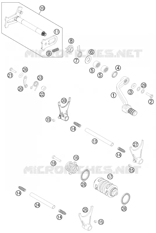 MECANISME DE SELECTION DE VITESSES KTM MOTO 450 2012 SX-F  450 SX-F FACTORY REPLICA