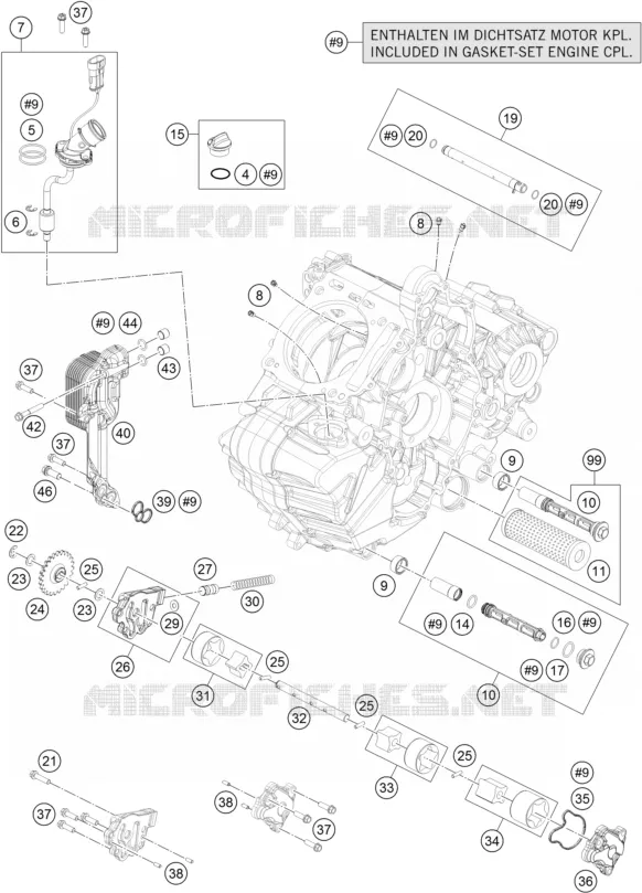 POMPE A HUILE KTM MOTO 1290 2018 SUPERDUKE  1290 SUPER DUKE R WHITE