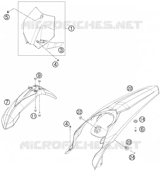 PLASTIQUES KTM MOTO 450 2012 SX-F  450 SX-F