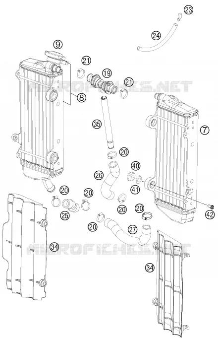 CIRCUIT DE REFROIDISSEMENT KTM MOTO 450 2011 SX-F  450 SX-F