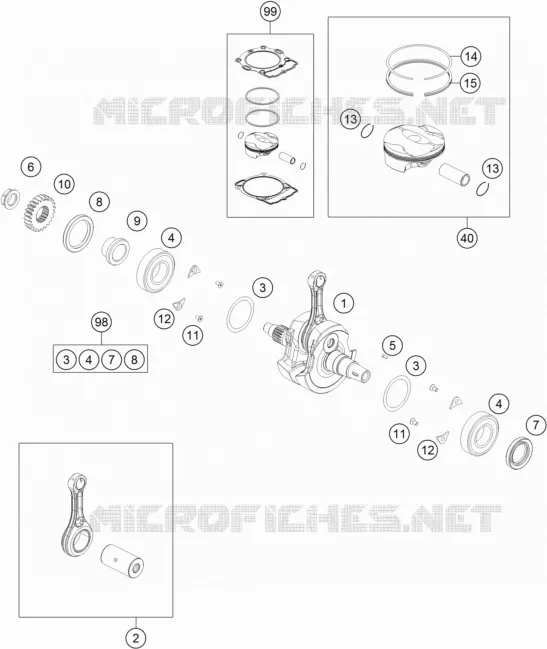VILEBREQUIN / PISTON KTM MOTO 350 2017 SX-F  350 SX-F