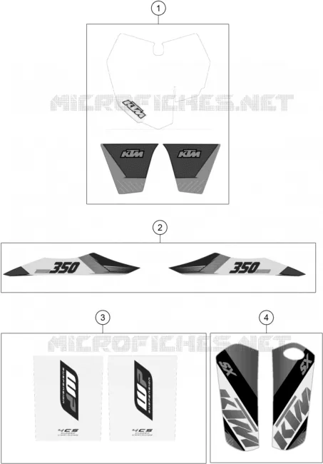 AUTOCOLLANTS KTM MOTO 350 2015 SX-F  350 SX-F