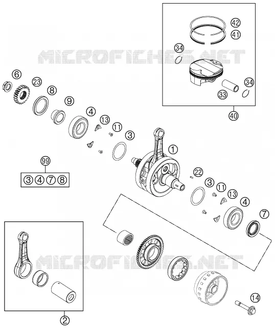 VILEBREQUIN / PISTON KTM MOTO 350 2011 SX-F  350 SX-F