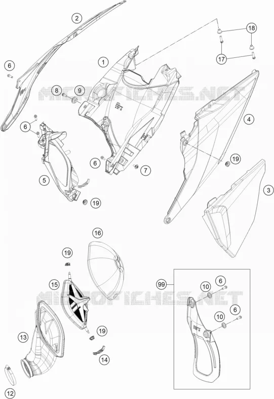 FILTRE A AIR KTM MOTO 250 2019 SX  250 SX
