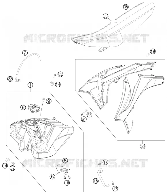 RESERVOIR / SELLE KTM MOTO 150 2012 SX  150 SX