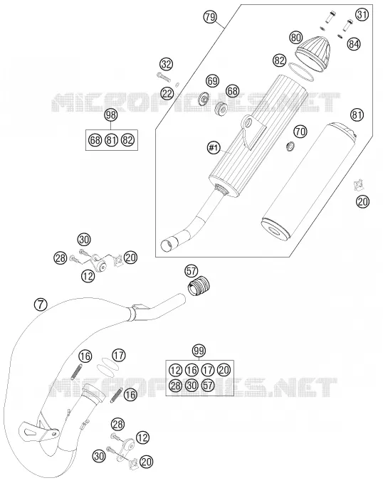 ECHAPPEMENT KTM MOTO 85 2015 SXS  85 SXS 17/14