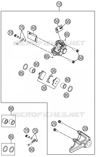 ETRIER DE FREIN AR KTM MOTO 85 2013 SXS  85 SXS 17/14