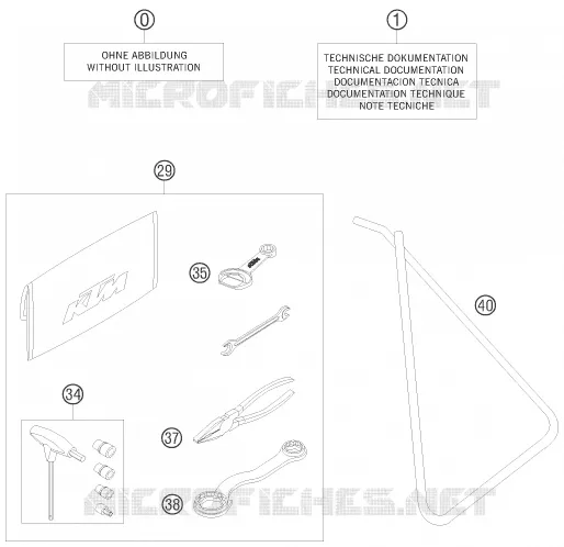 TROUSSE A OUTILS / MANUELS / OPTIONS KTM MOTO 105 2010 SX  105 SX