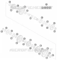 BOITE DE VITESSES   ARBRE SECONDAIRE pour KTM 85 SX 17/14 de 2008