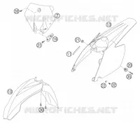 PLASTIQUES pour KTM 85 SX 19/16 de 2006