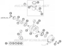 VILEBREQUIN / PISTON pour KTM 85 SX 19/16 de 2006