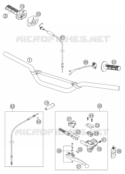 GUIDON / COMMANDES KTM MOTO 85 2005 SX  85 SX 19/16