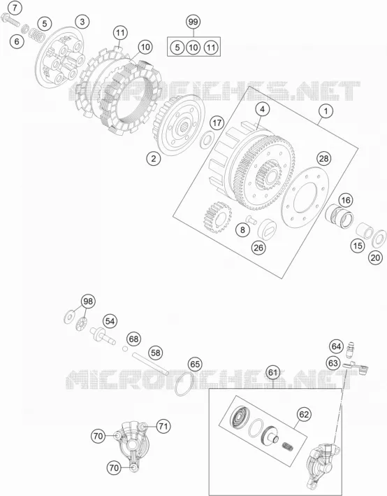 EMBRAYAGE KTM MOTO 85 2015 SX  85 SX 19/16
