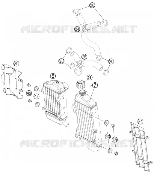 CIRCUIT DE REFROIDISSEMENT KTM MOTO 85 2014 SX  85 SX 19/16
