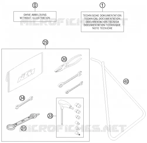 TROUSSE A OUTILS / MANUELS / OPTIONS KTM MOTO 85 2014 SX  85 SX 17/14