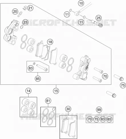 ETRIER DE FREIN AVANT KTM MOTO 65 2014 SXS  65 SXS
