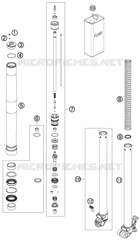 FOURCHE (PIECES) KTM MOTO 65 2014 SXS  65 SXS