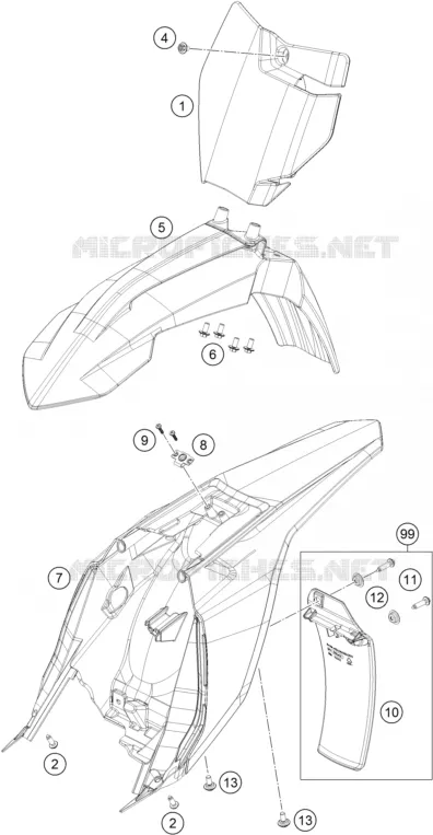 PLASTIQUES KTM MOTO 65 2017 SX  65 SX
