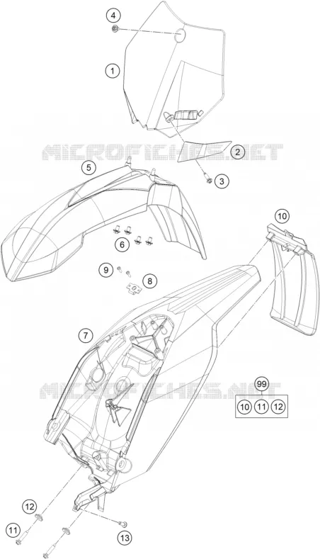PLASTIQUES KTM MOTO 65 2014 SX  65 SX