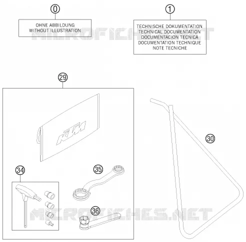 TROUSSE A OUTILS / MANUELS / OPTIONS KTM MOTO 65 2012 SX  65 SX