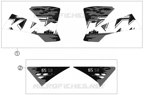 AUTOCOLLANTS KTM MOTO 65 2008 SX  65 SX
