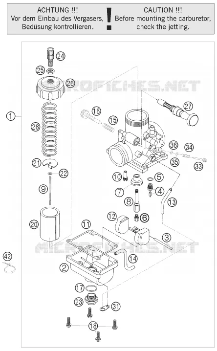 CARBURATEUR KTM MOTO 65 2008 SX  65 SX