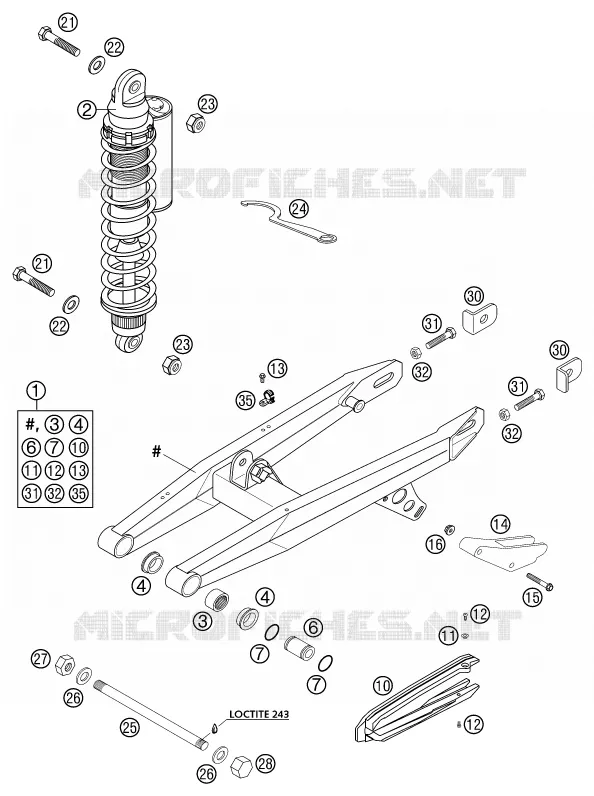 BRAS OSCILLANT  KTM MOTO 65 2003 SX  65 SX