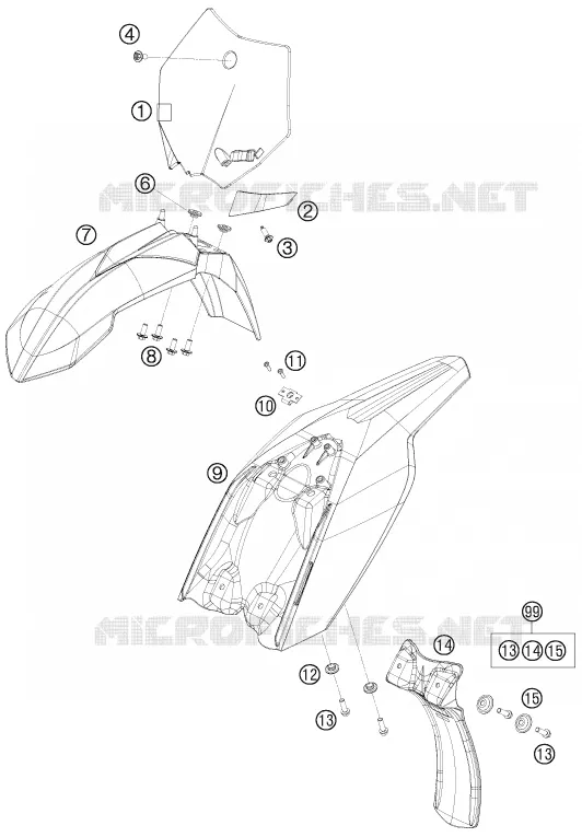 PLASTIQUES KTM MOTO 50 2010 SX  50 SX MINI