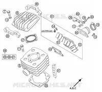 CYLINDRE pour KTM 50 SX MINI ADVENTURE de 2002