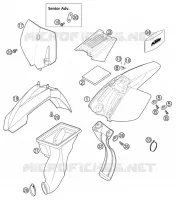 PLASTIQUES pour KTM 50 SX MINI ADVENTURE de 2002