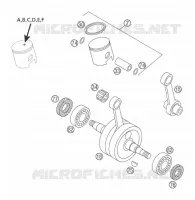 VILEBREQUIN / PISTON pour KTM 50 SX MINI ADVENTURE de 2002