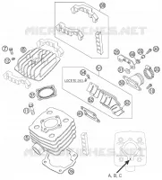 CYLINDRE / CULASSE pour KTM 50 SX MINI ADVENTURE de 2008