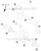 VILEBREQUIN / PISTON pour KTM 50 SX MINI ADVENTURE de 2008