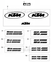 AUTOCOLLANTS pour KTM 50 SX SENIOR de 2001