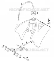 RESERVOIR / SELLE pour KTM 50 SX SENIOR de 2001
