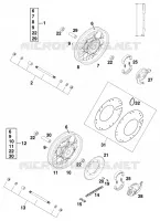 ROUE AVANT pour KTM 50 SX SENIOR de 2001