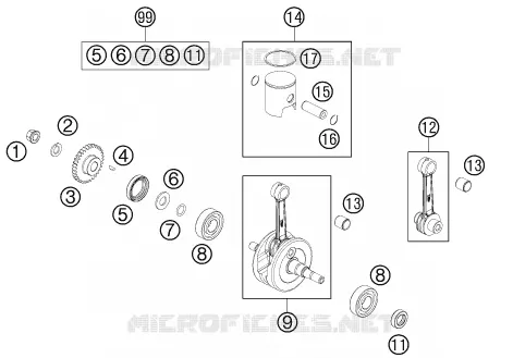 VILEBREQUIN / PISTON KTM MOTO 50 2014 SXS  50 SXS